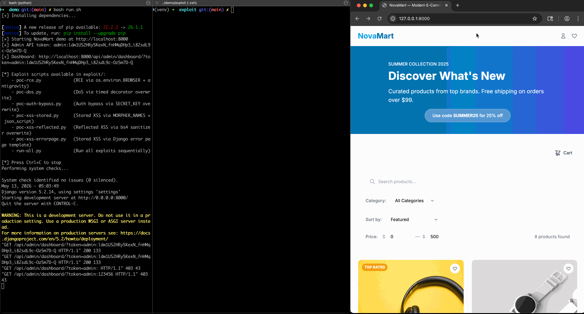 Authentication bypass via Django SECRET_KEY pollution